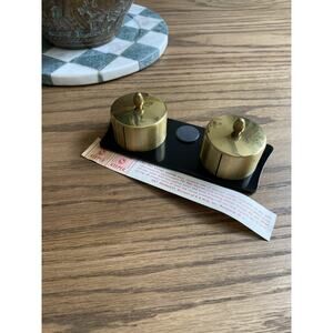Vintage Desktop Brass Double Postage Stamp Roll Holder PAT PRODUCTS USA